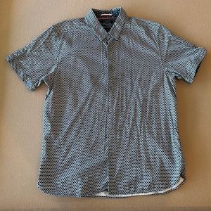 Ted Baker Short Sleeve Button-Up Shirt (Color: Really Dark Blue)